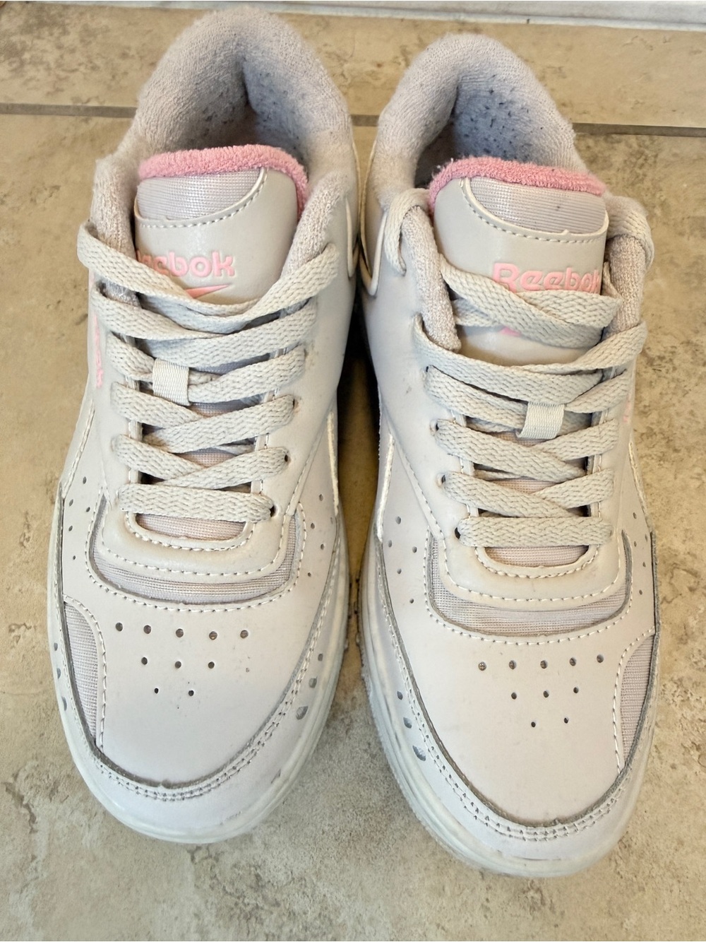 Reebok Pink and White Women's Sneakers - Soft Pink Interior